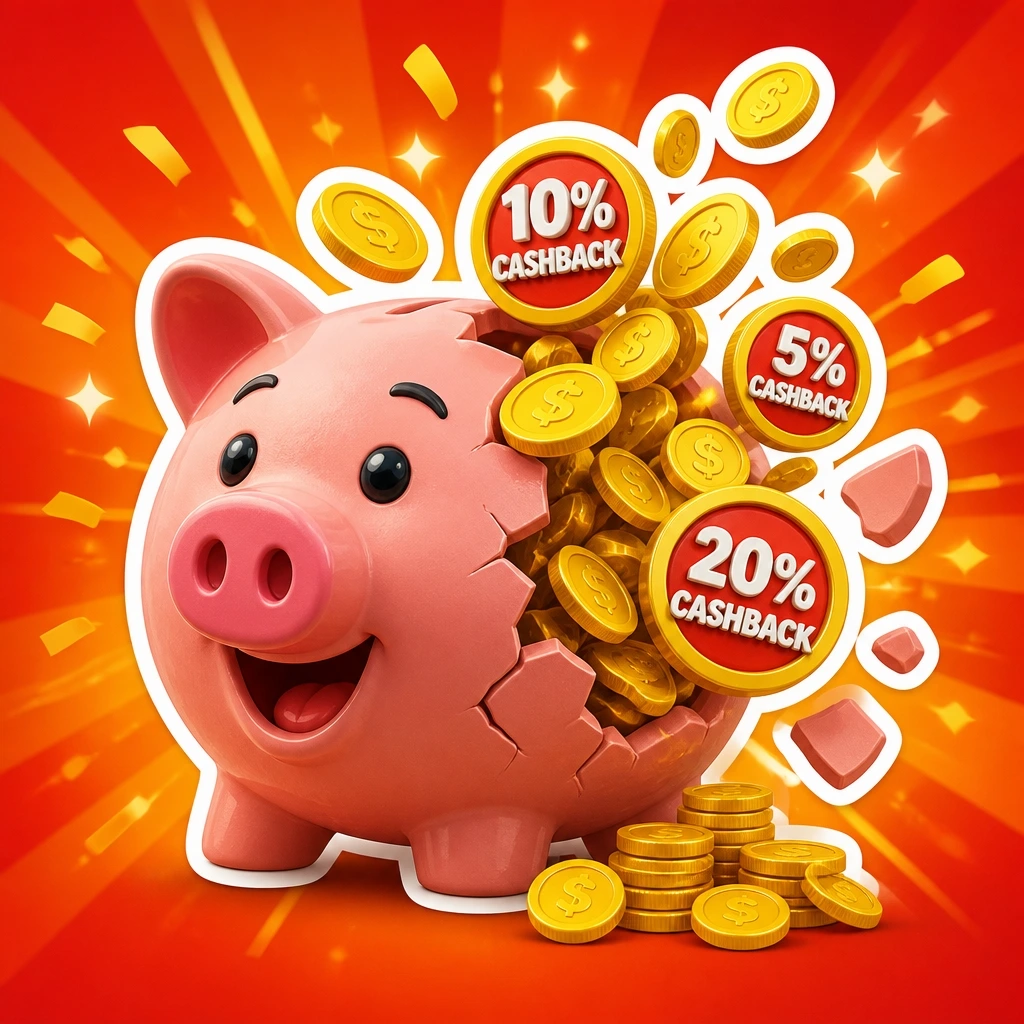 셔터스톡 100% 페이백 캐시백 리워드 아이콘