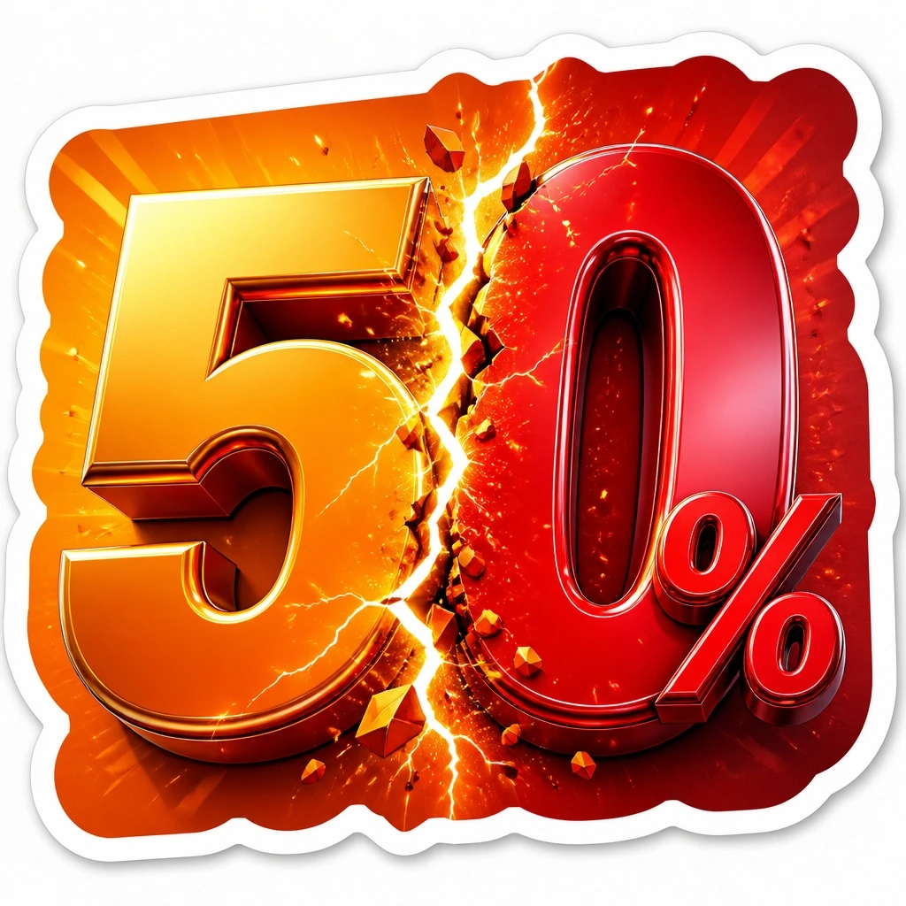 롯데온 반값할인 파격 50% 세일쿠폰 아이콘